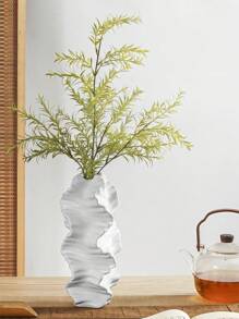 1pc White Ceramic Vase Flower Vase For Pampas Grass, Modern Large Coral Vase For Home Decor, Nordic Boho Vase For Centerpieces, Wedding, Dinner Table, Living Room