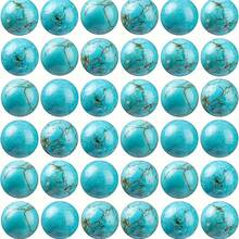 50/500pcs Natural Turquoise Beads, 4-10mm Round Gemstone, Loose Beads With Elastic Cord, For Bracelet And Necklace DIY