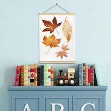 1pc, Canvas Hanging Picture, Framed Art Decoration, Ready To Hang, Wall Arts, Posters, Wall Art With Frame, Orange "Hello Fall", Wall Art, Autumn Leaves Prints, Modern Fall Decor, Pumpkin Decor, Fall Quotes Posters, Fall, Maple Leaf Decoration Posters, Halloween, Halloween Fall Decor, Room Decor, Dorm Decor ,Halloween Decor Home Decor