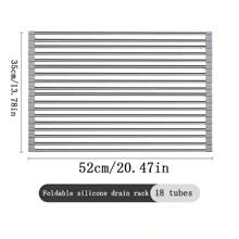 1 pieza, Escurridor de platos enrollable, Rejilla multifuncional de acero inoxidable para sobre el fregadero, Rejilla portátil de acero inoxidable con ruedas, Alfombrilla escurreplatos, Utensilios de cocina