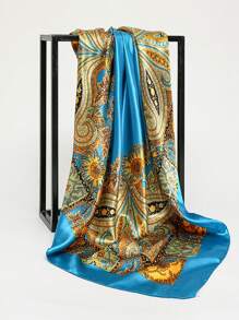 1 pezzo Foulard quadrato in stile paisley per donna, moda versatile per danza di strada, feste, ciclismo, bracciale, fascia, cravatta da collo, decorativo in seta, adatto per uso quotidiano in tutte le stagioni