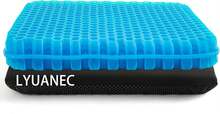 Gel Seat Cushion For Long Sitting, (2.4 Inch Extra Thick Cushion) Egg Sitter Gel Cushion, Soft&Breathable Pressure Relief Seat Cushions, Gel Pad For Chair - 藍色 - 查看 1