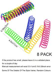 Juguete de rebote con resorte autónomo de plástico de colores para gatos, 2/4/8/10/12/14/20/30/40/50/60 piezas, juguete creativo para gatos que mantiene la salud, juguete interactivo y duradero de plástico resistente para golpear, morder, cazar, juguete para gatitos, regalo del Día de San Valentín para gatos/perros