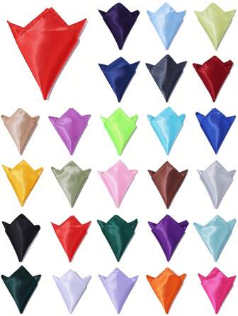 1pc Solid Color Formal Suit Pocket Handkerchief, Men's Thin Small Square Handkerchief, Suitable For Wedding Dresses, Chest Scarves, Handkerchiefs, Banquet Triangle Scarves, Men's Gifts