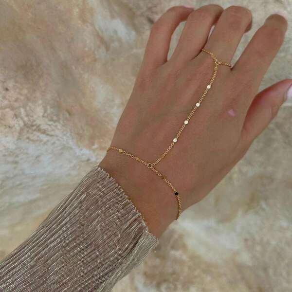 1pc Fashionable And Versatile Minimalist Stencil Cut Finger Chain