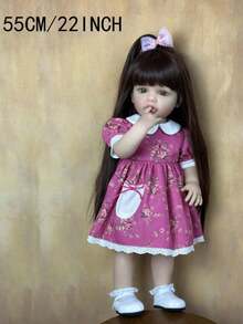 Can Stand Doll 55cm 22inch Full Body Soft Vinyl Reborn Baby Girl Lifelike Princess Newborn Toddler Art Baby Bath Toy Birthday Gifts for Child - Muñeca de vinilo completa - Ver 2