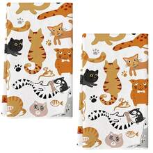 2 piezas de paño de microfibra ultra suave con diseño de gato adorable, toalla de secado, paño de limpieza, ideal para cocina, cocinar, hornear, regalo para el Día de la Madre, regalo de inauguración de la casa, regalo de cumpleaños