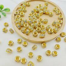 20pcs Copper Beads With Crystal Spacer Beads For DIY Jewelry Making