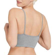 Women's Cotton String Bralette (3 Pack) - 天空灰混紡色/混凝土混紡色/白色 - 查看 4