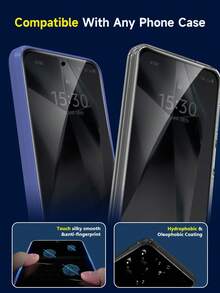 4pcs Set, 2pcs Tempered Glass Screen Protector, 2pcs Silk-Printed Lens Protector, Waterproof, Anti-Scratch, Compatible With Galaxy A14/A15/A34/A54/S23 FE/A05s/A35/A17/A07 Series - Black - View 4