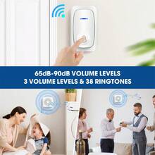 New Wireless Doorbell Home Intelligent Welcome Doorbell Waterproof Remote USB Plug Easy To Install No Wiring Required Doorbell