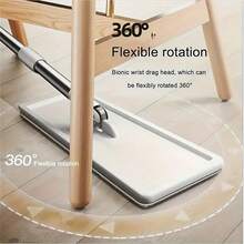 BANBERS Mop And Bucket Set With Wringer, With 2 Reusable Microfiber Pads With 360° Flexible Rotation, Hands-Free Flat Mop And Bucket With Long Handle For Floor Cleaning And Wall Cleaning - Mop + Bucket + 2 Microfiber Pads - View 3