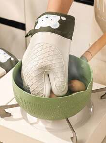 1 pieza Guantes de silicona resistentes a altas temperaturas de hasta 300°C, antideslizantes y aislantes del calor, especiales para horno de microondas, herramienta resistente al calor para agarrar en la cocina, esenciales para hornear y cocinar