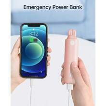 TFFFPortable Handheld Mini Fan: 2 In 1 Rechargeable Hand Held Fan With Backup Power And Digital Display Summer Essentials For Travel Concerts Makeup Lash Gifts For Women Girls Pink