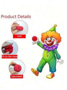 5pcs Sponge Clown Nose Red Nose, Carnival Decoration Stage Props, Soft Sponge For Magic Show And Costume Accessories, Adult Party Decoration, Role Play Masquerade Circus Costume Nose, Clown, Penny Wise, Carnival