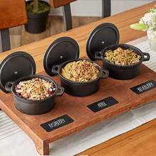 Flavehc Mini Cocotte 8 Oz Mini Dutch Oven 0.25 Qt. Cast Iron Garlic Roaster For Oven Garlic Confit Pot Ramekins With Lids Oven Safe Set Of 2, Black - 2套-黑色 - 查看 9