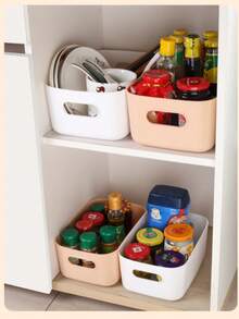 Caja de almacenamiento/organizador de escritorio rectangular de talla grande para oficina, sala de estar, cocina, maquillaje y artículos varios - Multicolor - Ver 7