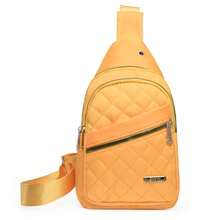 新款尼龙女士胸包，时尚菱形单肩斜挎包，大容量骑行胸包，手机袋 - 彩色 - 查看 7