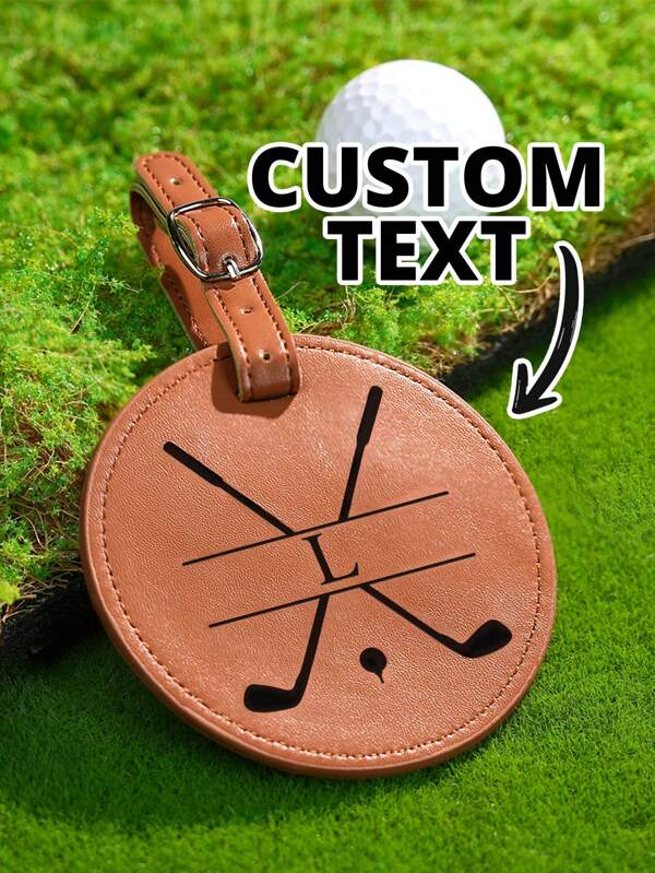 1 Stück personalisiertes graviertes Leder Golf Bag Anhänger | Individualisierter Golf Tee Halter mit fünf Löchern | Geschenk für Golffans | Beinhaltet schwarze und braune Optionen | Trauzeugengeschenke, Vater, Mutter | 9,5*9,5 cm Durchmesser | Geburtstage, Weihnachten, Ruhestand | handgefertigtes Golf Zubehör