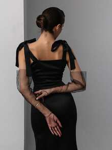 1pair Girls' Party/Routine Wear Sheer Plain Full Finger Gloves Autumn Accessories - Beige - View 4