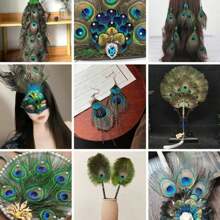 5pcs 12 Inch Natural Peacock Feathers, Suitable For Vase Filler, Home Decor Accents, Ideal For DIY Crafts, Wedding Decoration, Home And Party Embellishment, Floral Arrangement, Party Decorative Pieces