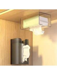 1 Hộp đựng khăn giấy treo tường, Hộp đựng khăn giấy bằng nhựa, Thích hợp cho phòng tắm, phòng ngủ, bàn trang điểm, mặt bàn, hộp đựng khăn giấy (Trong suốt/Xám/Nâu) - Nhiều màu - Xem 6