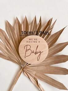 1 pieza Letrero de madera para anuncio de embarazo de bebé, placa de madera para anuncio de recién nacido, regalo para mamá embarazada, apropiado para nuevos padres y baby shower - color madera - Ver 5