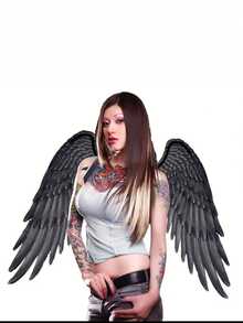 1pc Of Realistic Black Feather Angel Wings For Role-Playing, Detailed Wing Design, Comfortable Shoulder Straps, Perfect For Men And Women To Dress Up For Parties, Role-Playing Accessory Gothic-Style Wings