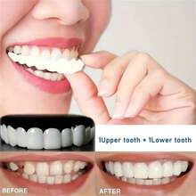 6 pièces/4 pièces Surplombs dentaires blancs réglables - Protège-dents supérieurs et inférieurs confortables pour hommes et femmes - Facile à nettoyer, apparence naturelle - Idéal pour les fêtes, les anniversaires et l'utilisation quotidienne - Protection des dents toute saison, protection des dents pour les fêtes, apparence naturelle, protège-dents réglables, blanchiment des dents