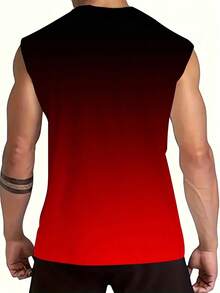 Camiseta de tirantes con estampado de letras y números para hombres talla grande, casual y adecuada para entrenamiento de verano, fitness y baloncesto - Multicolor - Ver 2