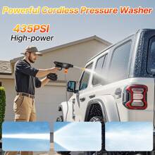 Senmeo Cordless Pressure Washer,3-In-1 Nozzle Handheld Cordless Power Pressure Washer, Portable Cordless Power Cleaning Tool With 435PSI Water Lance, Foam Cannon, 2 Batteries 15000mAh Batteries, Easily Cleans Car Floors, Exterior Cleaning, And Watering Homes And Gardens