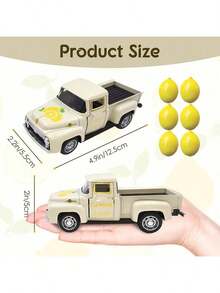 1pc Mini-Lemon Truck Decoration, Lemon Decoration Home Metal Truck Decoration Mini Fake Lemon Farmhouse Table Lemon Layered Tray Summer Decoration Suitable For Home Kitchen, Mini Truck Lemon Party Decoration Yellow/Cream Color Room Decor Home Decor Ornaments Home Miniature Things - Multicolor - View 3