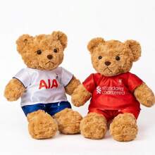 1 件可爱卡通欧冠和英超足球球衣毛绒熊玩偶，穿着球衣的泰迪熊，足球迷体育纪念品，男士礼物 - 彩色 - 查看 10