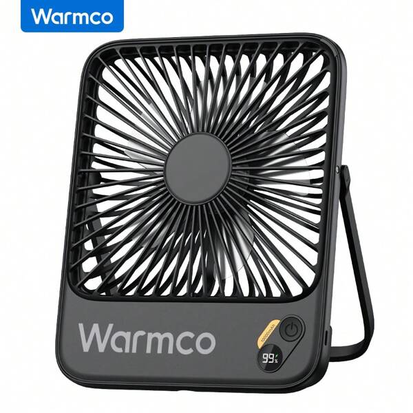 Warmco Warmco 10000mAh 7-Inch Portable Desk Fan Quiet Thin Battery Operated Personal Fan 24Hrs Max Run Time,Digital Display Desktop Fan For Office,Travel,Library,Bedroom,Outdoor,Camping