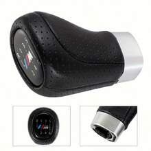 5/6 速手动变速杆旋钮，皮革变速杆头换档旋钮替换件，适用于大多数手动变速箱车辆，兼容宝马 E36、E46、E34 等 - 均碼 - 查看 5