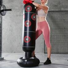 1 Piece 1.6m Adult Young People Universal Fitness Vertical Inflatable Sandbag Boxing Column Inflatable Tumbler Sandbag Punching Bag
