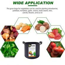 5pcs 1/2/5/7/10/15/20/30Gallon Plant Grow Bags Heavy Duty Thickened Nonwoven Fabric Pots With Handles