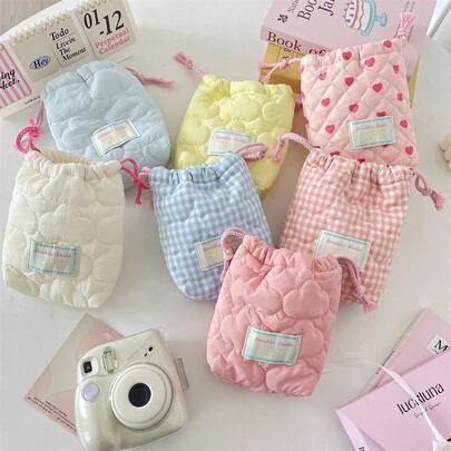 1 件便携式可爱相机收纳束口袋 CCD 收纳袋 相机包 相机保护袋 适用于旅行、户外礼物、生日礼物、返校礼物、伴娘礼物、妈妈礼物、生日礼物、旅行必需品、邮轮必需品、宿舍必需品