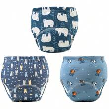 6 piezas de pantalones de entrenamiento para bebé con estampado de animales lindos - Textura suave, adecuado para todas las estaciones, ajuste regular, apto para entrenamiento de ir al baño, diseño de estampado alegre, ajuste cómodo para actividades al aire libre y ropa de dormir para niños y niñas