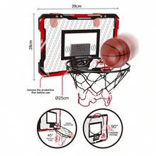 Indoor Basketball Hoop for Kids Ages 3-12, Over The Door Mini Hoop with Electronic Scoreboard, Countdown and Music Accompaniment Functions, Basketball Toys & Birthday Gifts for Boys & Girls, Sports Fun for Ages 3 4 5 6 7 8 9 10 11 12+ Year - Schwarz - Übersicht 3