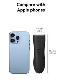 Rechargeable Electric Shaver, Suitable For Trimming Pubic Hair, Scrotum, Beard Groomer, Compact And Portable, Gift For Men - Black - View 4