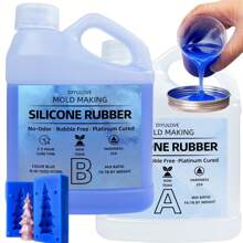 Crystal Clear Shore 15A Silicone Kit 946ml|Semi-Rigid Blue Mold Rubber For Resin Jewelry & Industrial Prototyping|Bubble-Free Results, 60Min Demold|Reusable Precision Casting