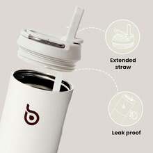 New-88  Insulated Water Bottle 24oz  Straw Lid And Handle For Sports Travel Gym Stainls Steel Water Bottl Double-Wall Vacuum Metal Le Proof - - 淺灰色 - 查看 3