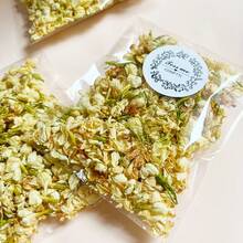 3 unidades/pacote, aproximadamente 30 g de pétalas de flores secas de jasmim, adequadas para decoração de interiores, festivais, festas de aniversário, decoração de casamento, fabricação de sabão faça você mesmo, velas e artesanato.