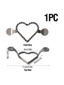 1pc Zinc Alloy Heart-Shaped Double Ear Dumpling Mold, Baking Cookie Cutter, Fruit Shaping Mold For Dumpling Pastry, Parent-Child Party DIY, Baking Tools, Kitchen Gadgets, Kitchen Accessories