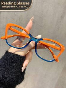 LiMiaoMiao 1 Stück Damen Katzenaugen Vintage Lesebrille, transparente klare vergrößernde Computer Lesebrille - Weiss - Übersicht 7