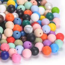 100 Stücke Großpack gemischte Silikonperlen Set (12 mm Standard) - professionelle DIY-Schmuckherstellung Zubehör für Armbänder/Anhänger/Schlüsselanhänger/Ausweisbänder | Riesiges Bastelset mit Perlenhalter & Modeschmuckperlen (Klassenraum Set/Stressabbau Geschenk)