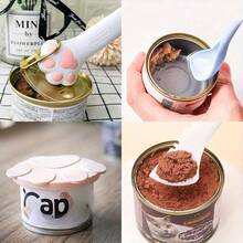 6 PACK Can Lids Pet Food Can Cover Food Mixing Spoons Food Canned Scoop Fits Most Standard Size Dog Cat Can Tops For Pet Cat Dog Feeding Can Wet Food Storage - 6 PCS - 查看 3