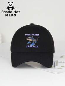 MLFO 2025 New Tralalero Tralala Shark Print Classic Solid Color Soft Top Baseball Cap, Breathable Adjustable Size Fit For Daily Life, Casual Holiday, Beach, Suitable For Women - Shark - View 11