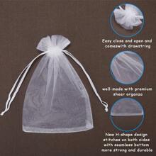 50 sacos de presente de organza com cordão, joias, doces, festa de casamento, bolsas de rede para lembrancinhas